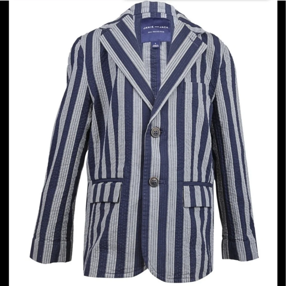 JANIE & Jack | Cotton Stripe Sport Coat Blazer